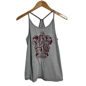 Harry Potter Universal Studio Gryffindor Jersey Racer Back Tank Women S Gray